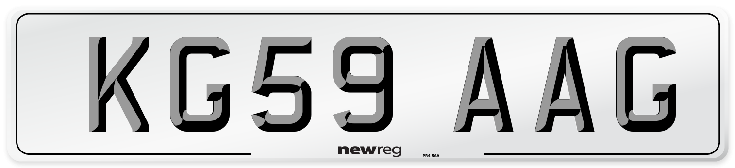 KG59 AAG Number Plate from New Reg